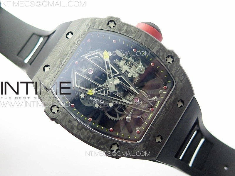 RM027-03 NTPT Real Tourbillon RMF Best Edition Skeleton Dial on Black Rubber Strap