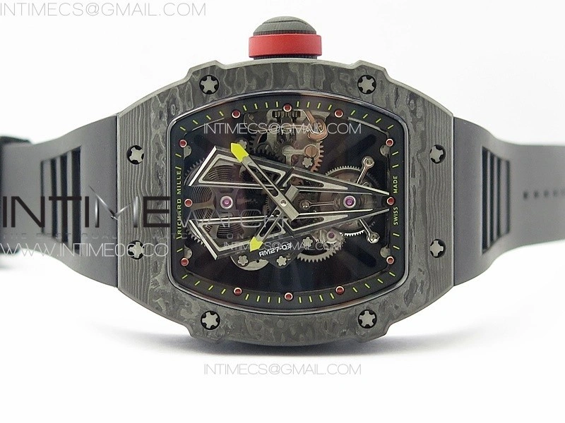 RM027-03 NTPT Real Tourbillon RMF Best Edition Skeleton Dial on Black Rubber Strap