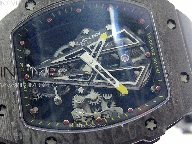 RM027-03 NTPT Real Tourbillon RMF Best Edition Skeleton Dial on Black Rubber Strap