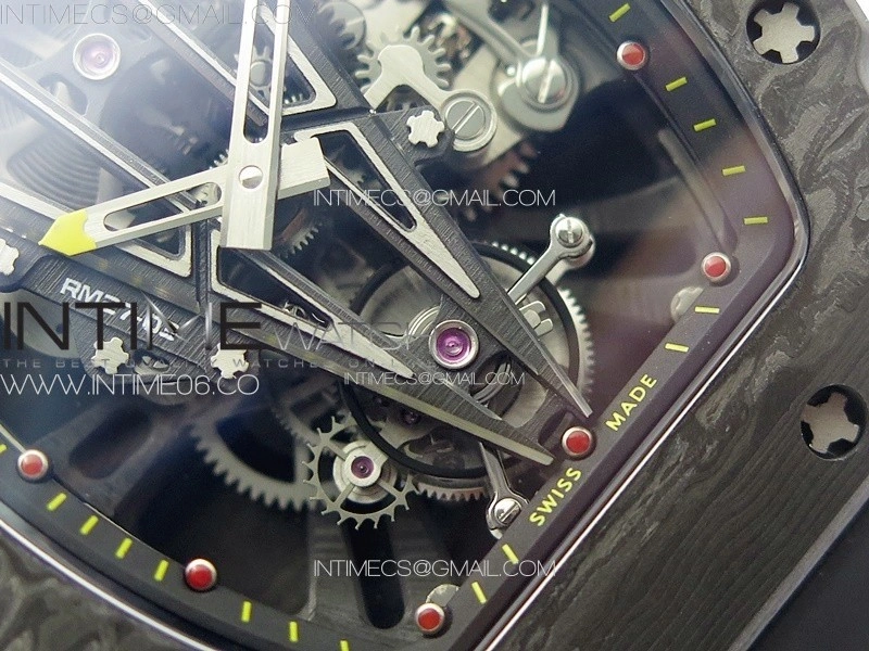 RM027-03 NTPT Real Tourbillon RMF Best Edition Skeleton Dial on Black Rubber Strap