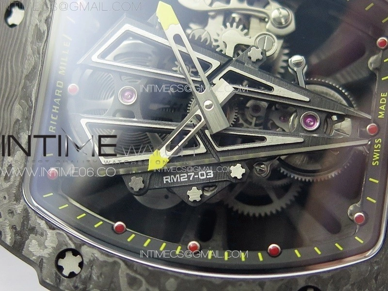 RM027-03 NTPT Real Tourbillon RMF Best Edition Skeleton Dial on Black Rubber Strap