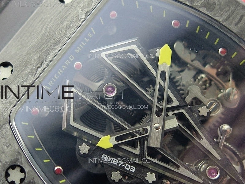 RM027-03 NTPT Real Tourbillon RMF Best Edition Skeleton Dial on Black Rubber Strap