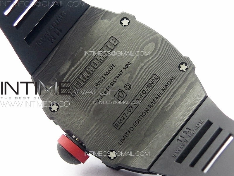 RM027-03 NTPT Real Tourbillon RMF Best Edition Skeleton Dial on Black Rubber Strap