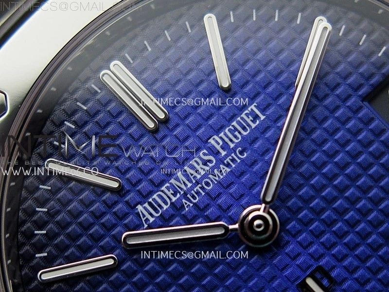 Royal Oak 15202IP 39mm Titanium ZF 1:1 Best Edition Blue Textured Dial on SS Bracelet A2121 V2