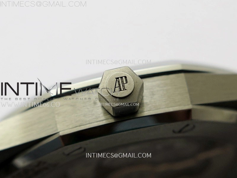 Royal Oak 15202IP 39mm Titanium ZF 1:1 Best Edition Blue Textured Dial on SS Bracelet A2121 V2