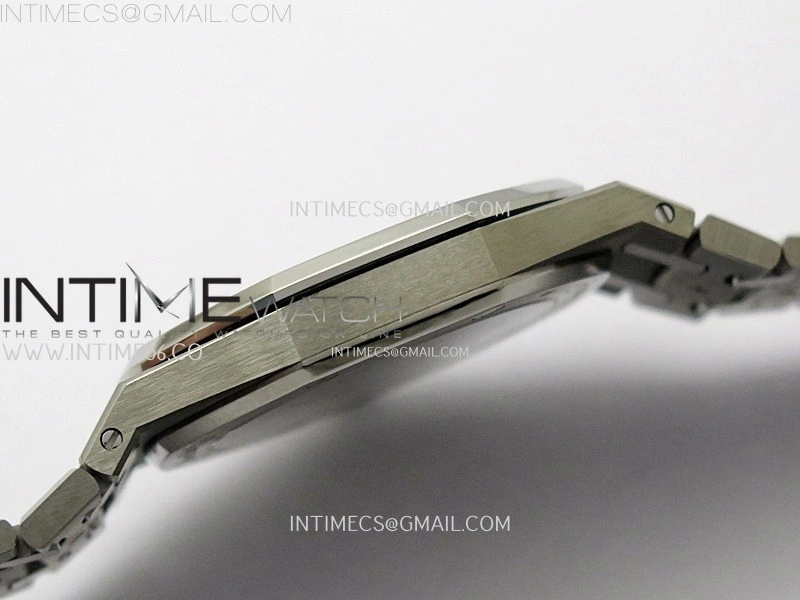 Royal Oak 15202IP 39mm Titanium ZF 1:1 Best Edition Blue Textured Dial on SS Bracelet A2121 V2