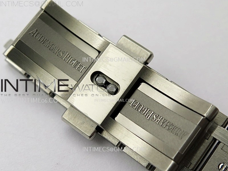 Royal Oak 15202IP 39mm Titanium ZF 1:1 Best Edition Blue Textured Dial on SS Bracelet A2121 V2