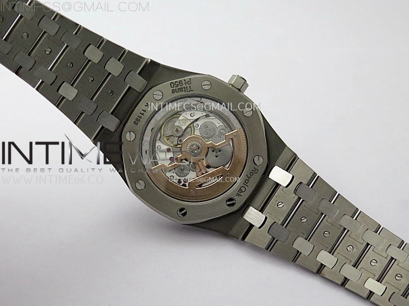 Royal Oak 15202IP 39mm Titanium ZF 1:1 Best Edition Blue Textured Dial on SS Bracelet A2121 V2