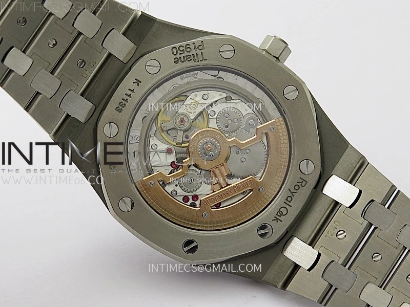 Royal Oak 15202IP 39mm Titanium ZF 1:1 Best Edition Blue Textured Dial on SS Bracelet A2121 V2