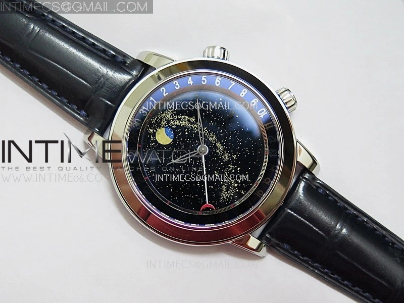 Grand Complications 6102P SS PPF 1:1 Best Edition Blue Dial On Blue Leather Strap Super Clone Asian 240