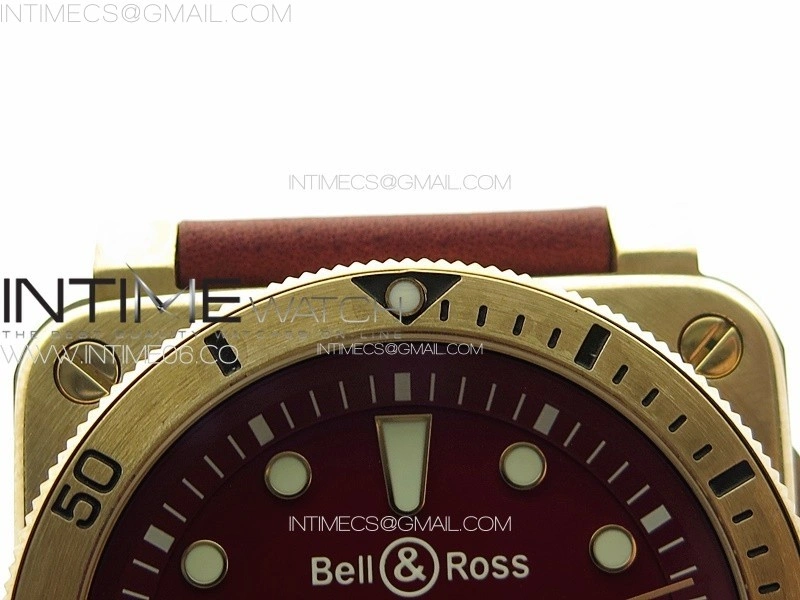 BR 03-92 Diver Bronze B12 1:1 Best Edition Red Dial on Red Leather Strap MIYOTA 9015