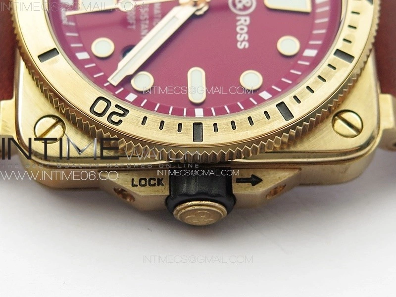 BR 03-92 Diver Bronze B12 1:1 Best Edition Red Dial on Red Leather Strap MIYOTA 9015
