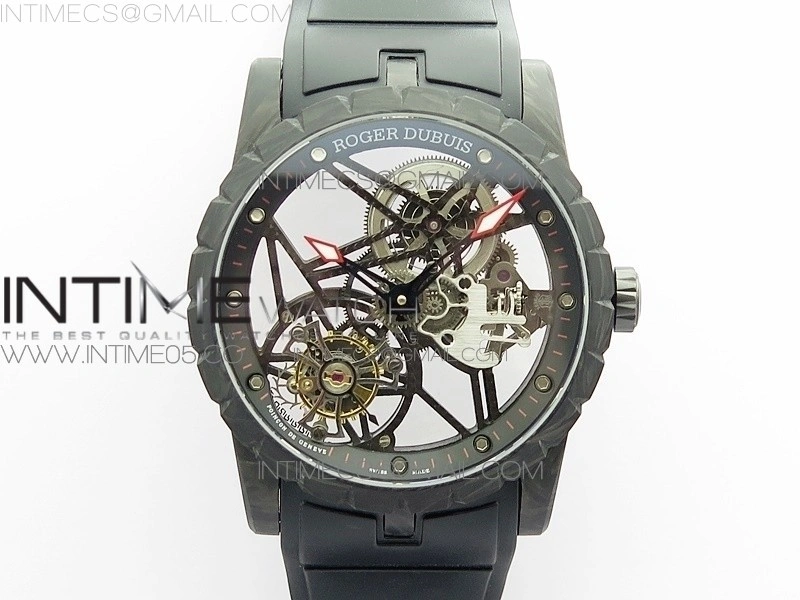 Excalibur Rddbex0393 FC BBR Best Edition Skeleton Dial on Black Rubber Strap A2136 Tourbillon V4