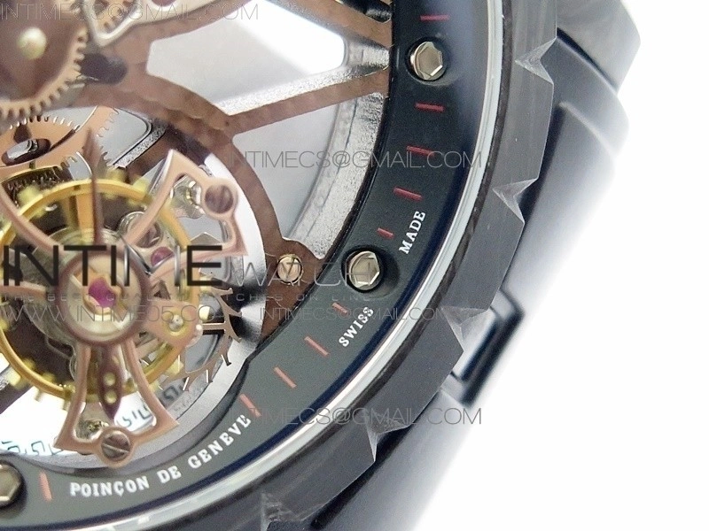 Excalibur Rddbex0393 FC BBR Best Edition Skeleton Dial on Black Rubber Strap A2136 Tourbillon V4