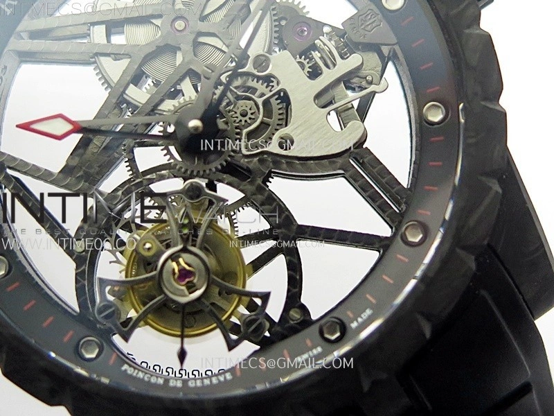 Excalibur Rddbex0393 FC BBR Best Edition Skeleton Dial on Black Rubber Strap A2136 Tourbillon V4