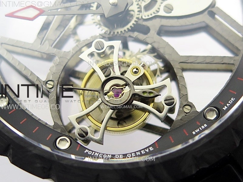 Excalibur Rddbex0393 FC BBR Best Edition Skeleton Dial on Black Rubber Strap A2136 Tourbillon V4
