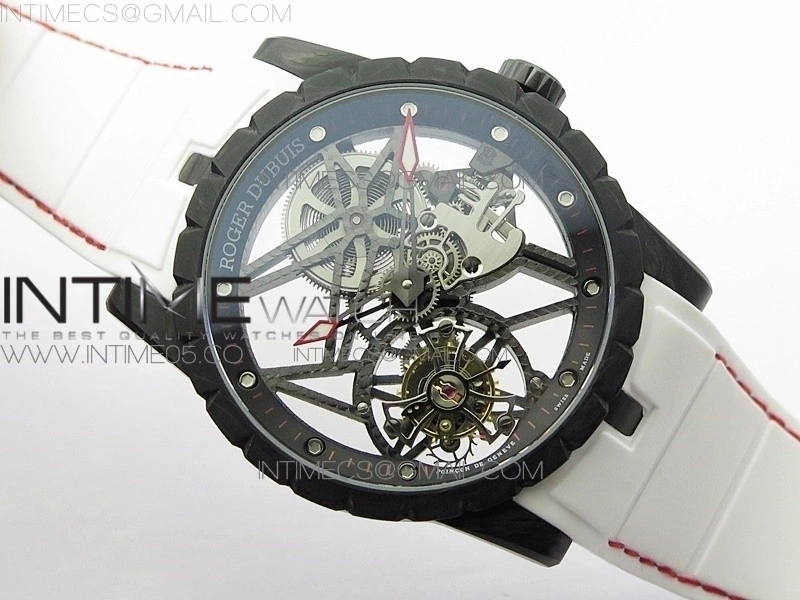 Excalibur Rddbex0393 FC BBR Best Edition Skeleton Dial on White Rubber Strap A2136 Tourbillon V4