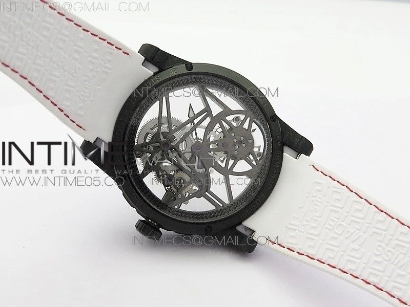 Excalibur Rddbex0393 FC BBR Best Edition Skeleton Dial on White Rubber Strap A2136 Tourbillon V4