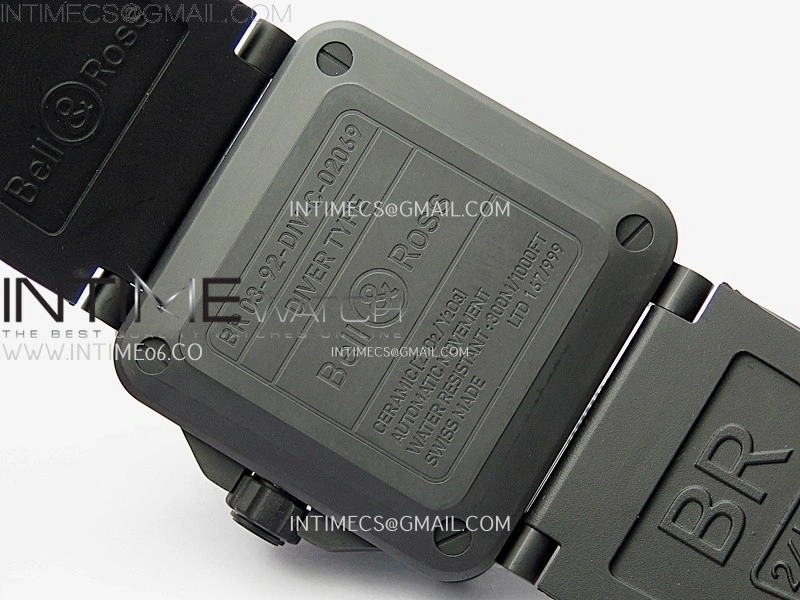 Instruments BR03A-D Ceramic M+F 1:1 Best Edition Green Lumed Dial on Rubber Strap MIYOTA 9015 V3