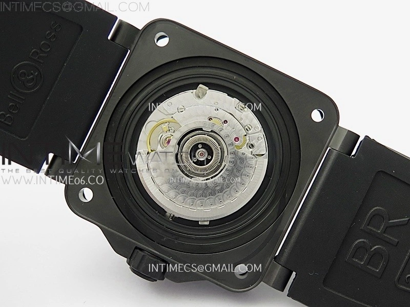 Instruments BR03A-D Ceramic M+F 1:1 Best Edition Green Lumed Dial on Rubber Strap MIYOTA 9015 V3