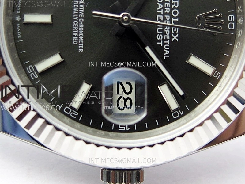 DateJust 41mm 126334 904 SS ARF 1:1 Best Edition Rhodium Dial Sticks Markers on Jubilee Bracelet SH3235