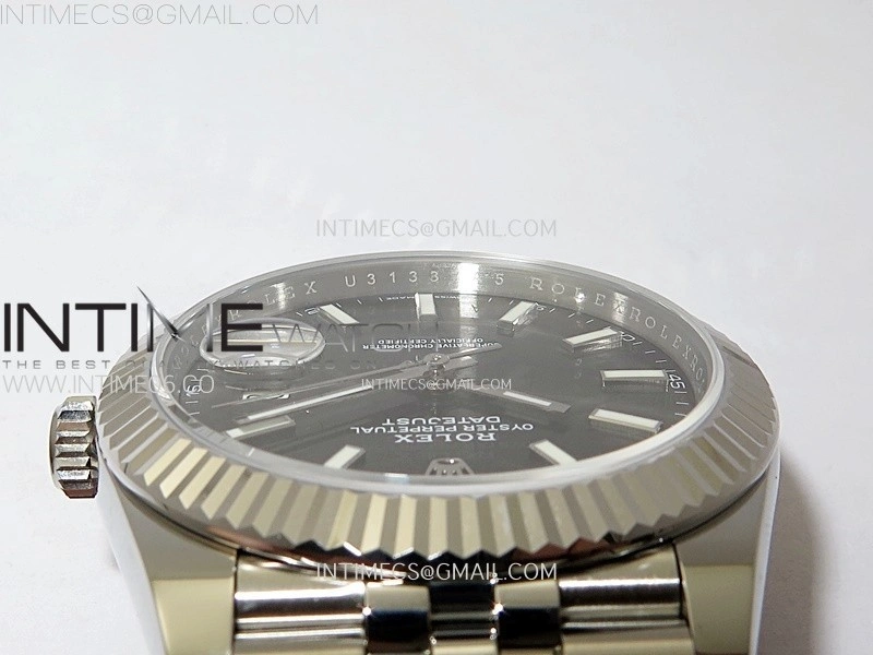 DateJust 41mm 126334 904 SS ARF 1:1 Best Edition Rhodium Dial Sticks Markers on Jubilee Bracelet SH3235