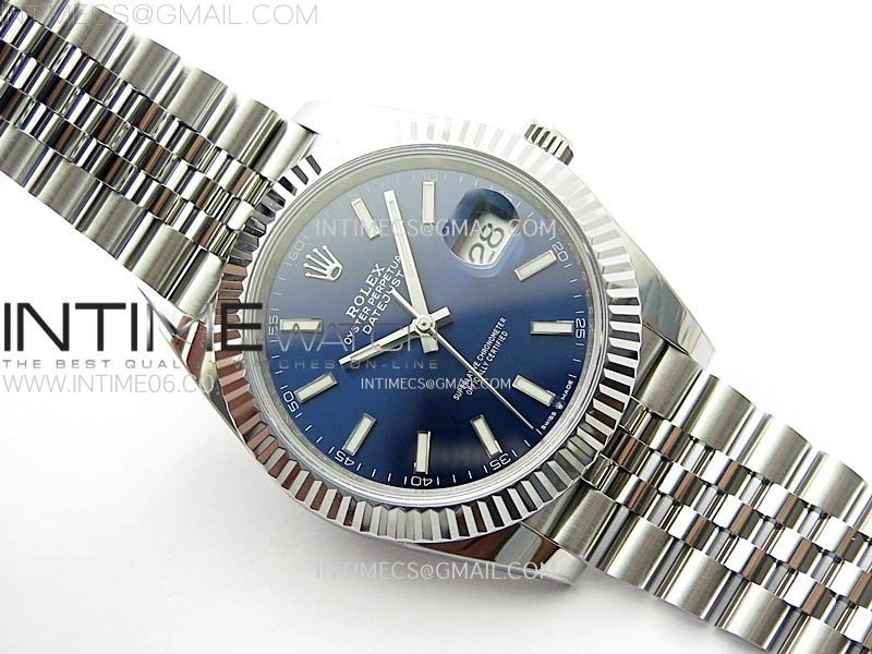 DateJust 41mm 126334 904 SS AR+F V2 1:1 Best Edition Blue Dial Sticks Markers on Jubilee Bracelet DD3235