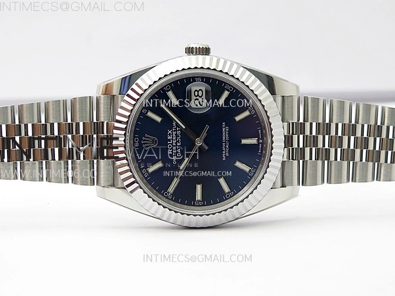 DateJust 41mm 126334 904 SS AR+F V2 1:1 Best Edition Blue Dial Sticks Markers on Jubilee Bracelet DD3235