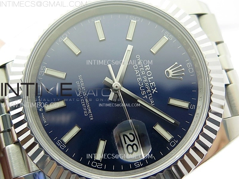 DateJust 41mm 126334 904 SS AR+F V2 1:1 Best Edition Blue Dial Sticks Markers on Jubilee Bracelet DD3235