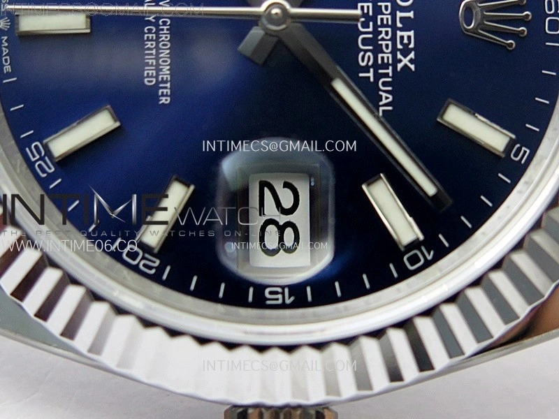 DateJust 41mm 126334 904 SS AR+F V2 1:1 Best Edition Blue Dial Sticks Markers on Jubilee Bracelet DD3235