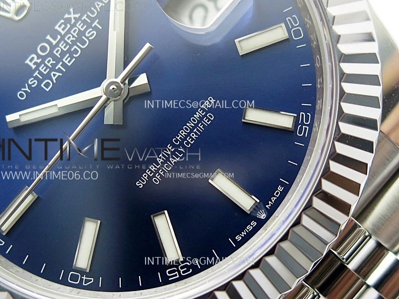 DateJust 41mm 126334 904 SS AR+F V2 1:1 Best Edition Blue Dial Sticks Markers on Jubilee Bracelet DD3235