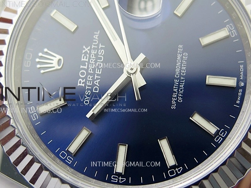 DateJust 41mm 126334 904 SS AR+F V2 1:1 Best Edition Blue Dial Sticks Markers on Jubilee Bracelet DD3235