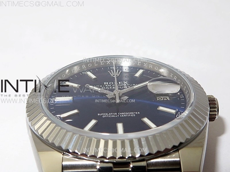 DateJust 41mm 126334 904 SS AR+F V2 1:1 Best Edition Blue Dial Sticks Markers on Jubilee Bracelet DD3235