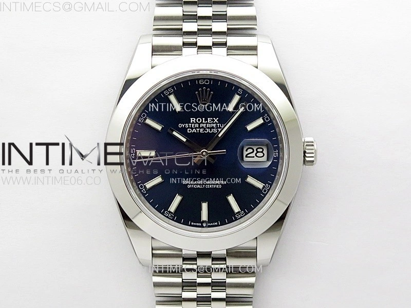 DateJust 41mm 126300 904 SS AR+F V2 1:1 Best Edition Blue Dial Sticks Markers on Jubilee Bracelet DD3235