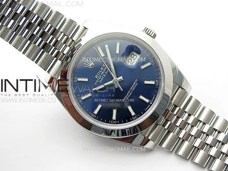 DateJust 41mm 126300 904 SS AR+F V2 1:1 Best Edition Blue Dial Sticks Markers on Jubilee Bracelet DD3235