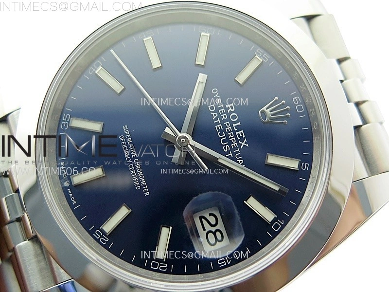 DateJust 41mm 126300 904 SS AR+F V2 1:1 Best Edition Blue Dial Sticks Markers on Jubilee Bracelet DD3235