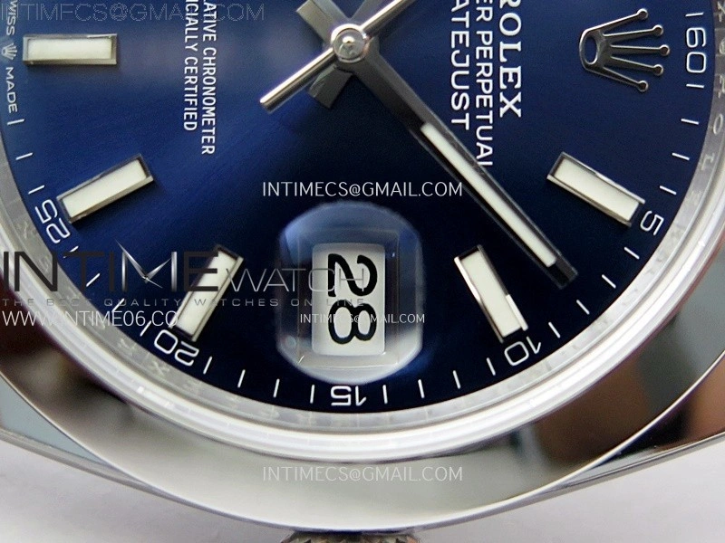DateJust 41mm 126300 904 SS AR+F V2 1:1 Best Edition Blue Dial Sticks Markers on Jubilee Bracelet DD3235
