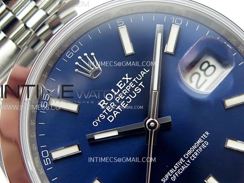 DateJust 41mm 126300 904 SS AR+F V2 1:1 Best Edition Blue Dial Sticks Markers on Jubilee Bracelet DD3235