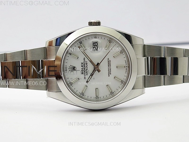 DateJust 41mm 126300 904 SS AR+F V2 1:1 Best Edition White Dial Sticks Markers on Oyster Bracelet DD3235