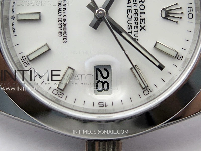 DateJust 41mm 126300 904 SS AR+F V2 1:1 Best Edition White Dial Sticks Markers on Oyster Bracelet DD3235