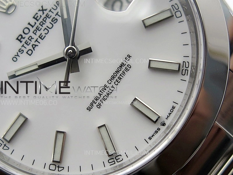 DateJust 41mm 126300 904 SS AR+F V2 1:1 Best Edition White Dial Sticks Markers on Oyster Bracelet DD3235