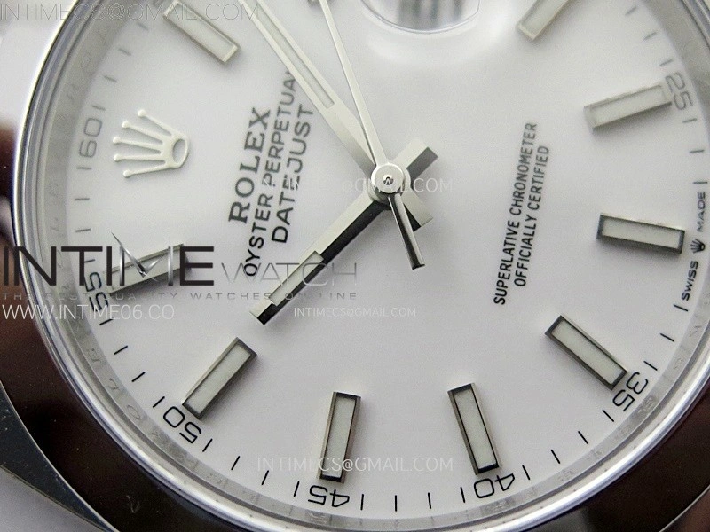 DateJust 41mm 126300 904 SS AR+F V2 1:1 Best Edition White Dial Sticks Markers on Oyster Bracelet DD3235