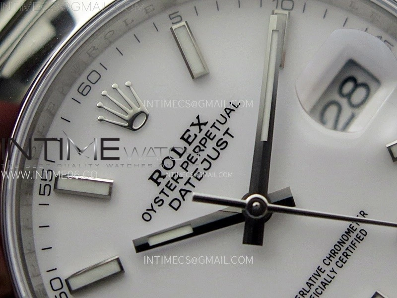 DateJust 41mm 126300 904 SS AR+F V2 1:1 Best Edition White Dial Sticks Markers on Oyster Bracelet DD3235