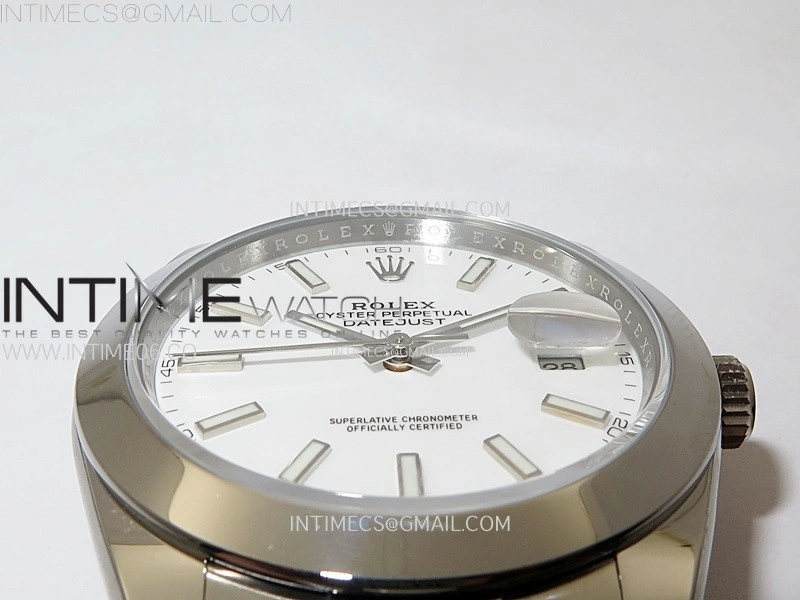 DateJust 41mm 126300 904 SS AR+F V2 1:1 Best Edition White Dial Sticks Markers on Oyster Bracelet DD3235