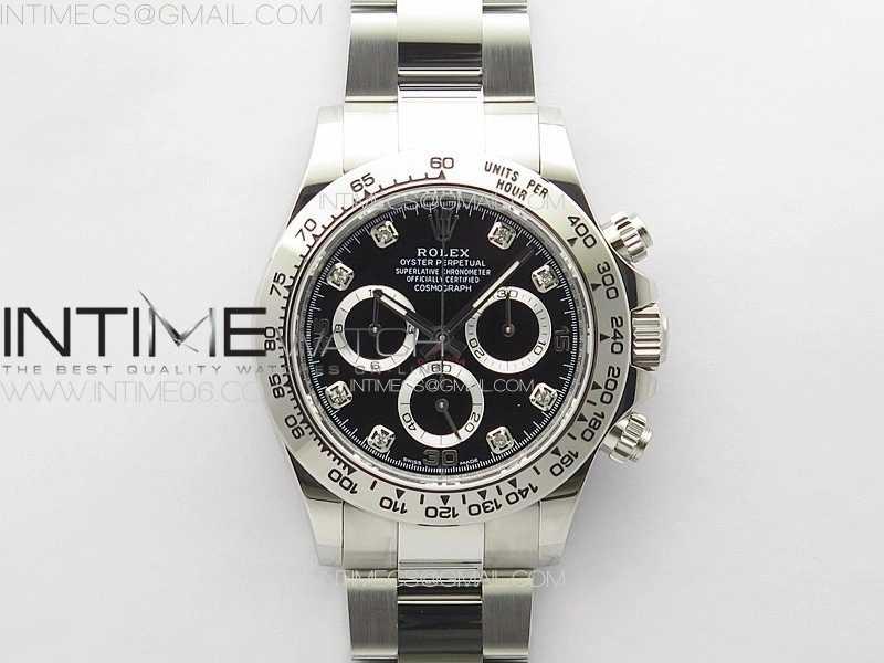 Daytona 116509 904 SS BTF 1:1 Best Edition Black Dial Crystals Markers On 904L SS Bracelet SA4130