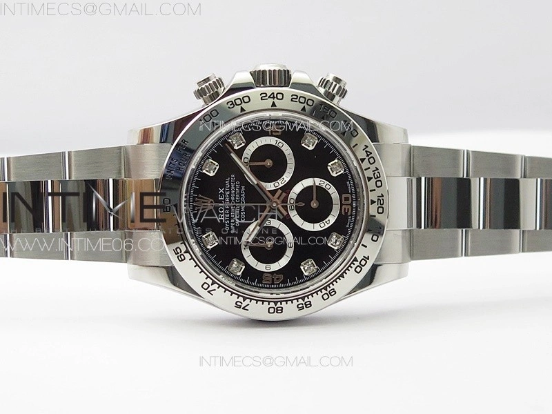 Daytona 116509 904 SS BTF 1:1 Best Edition Black Dial Crystals Markers On 904L SS Bracelet SA4130