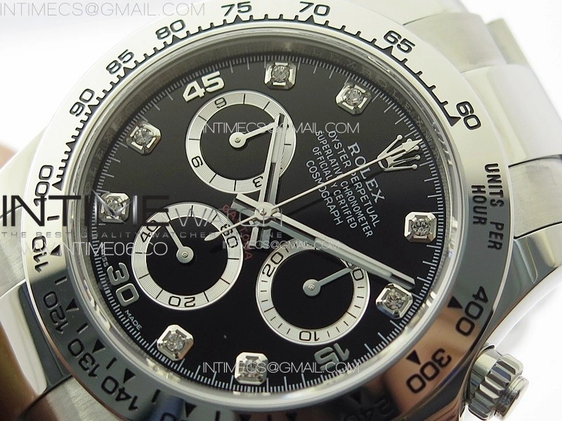 Daytona 116509 904 SS BTF 1:1 Best Edition Black Dial Crystals Markers On 904L SS Bracelet SA4130