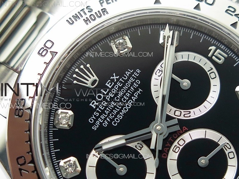 Daytona 116509 904 SS BTF 1:1 Best Edition Black Dial Crystals Markers On 904L SS Bracelet SA4130