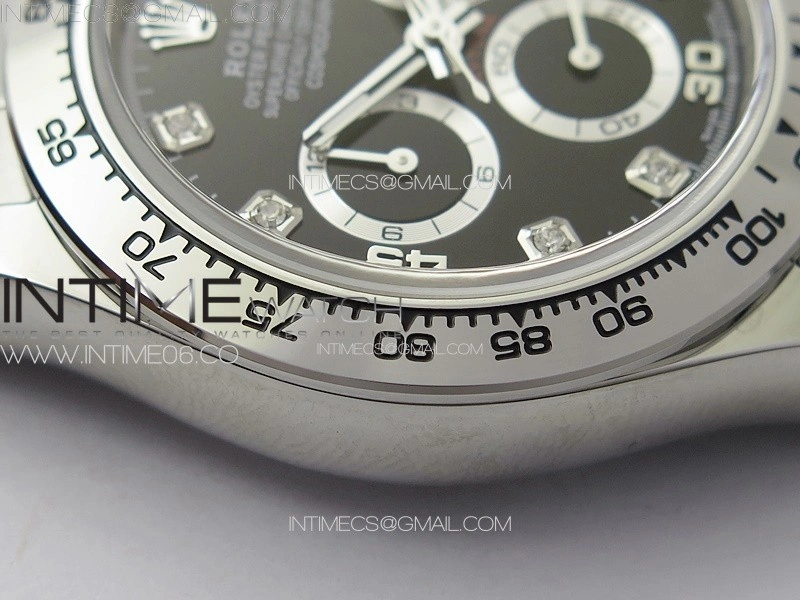 Daytona 116509 904 SS BTF 1:1 Best Edition Black Dial Crystals Markers On 904L SS Bracelet SA4130