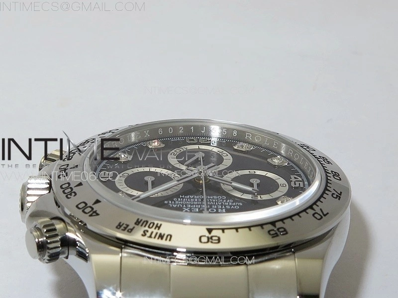 Daytona 116509 904 SS BTF 1:1 Best Edition Black Dial Crystals Markers On 904L SS Bracelet SA4130